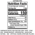 Cactus Cooler nutrition label